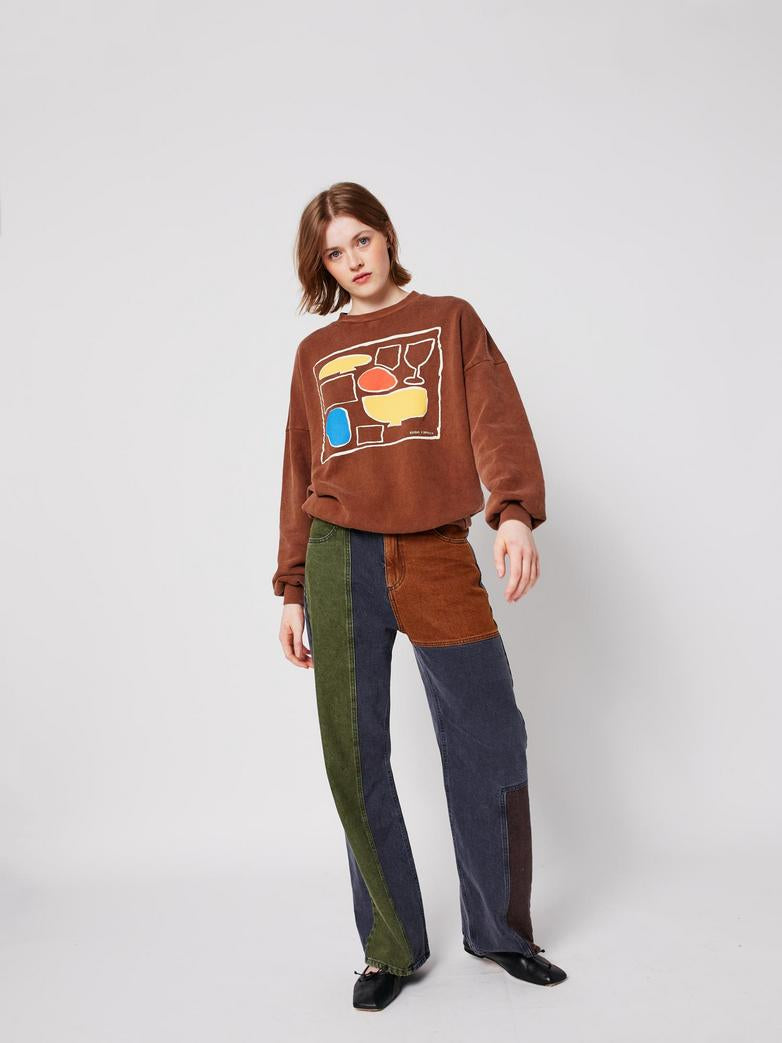 Color Block Denim Pants