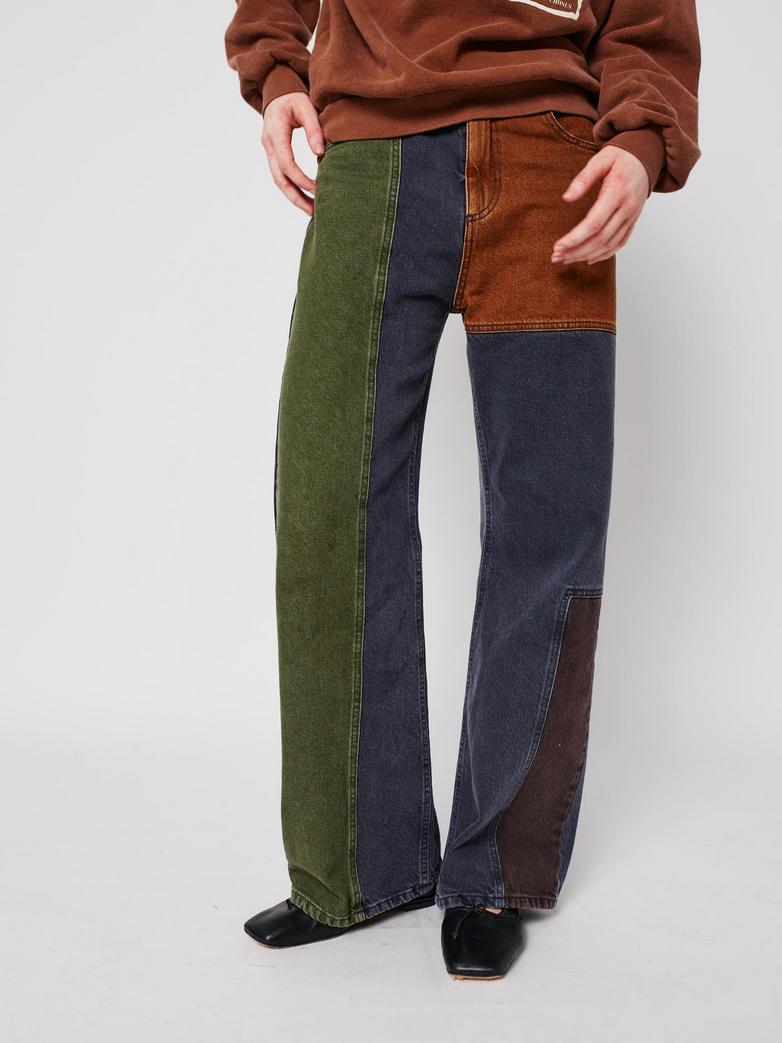 Color Block Relaxed Jeans