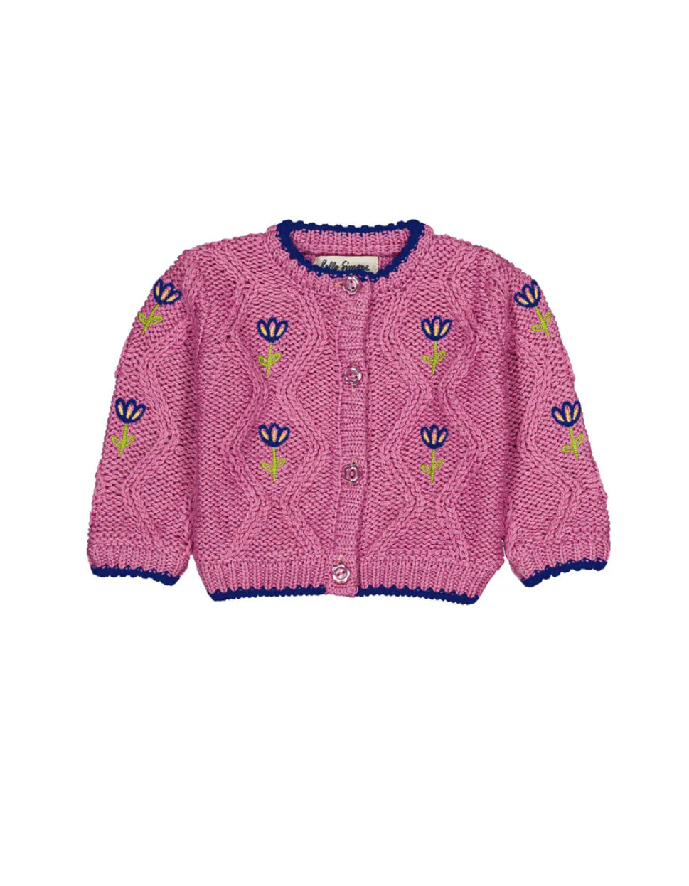 Jeanette baby cardigan cable knit Lilac