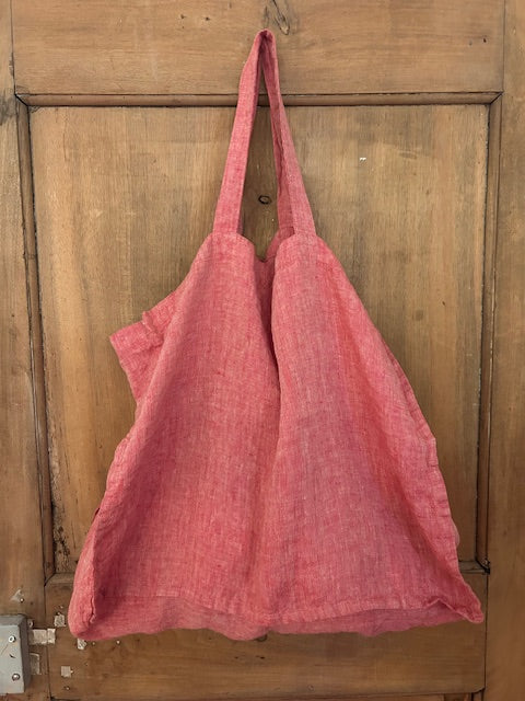 Large Linge Particulier Linen Bag in Red Jeans