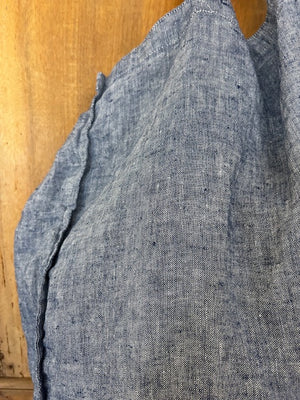 Linge Particulier Leinen Tasche Groß Chambray Blau