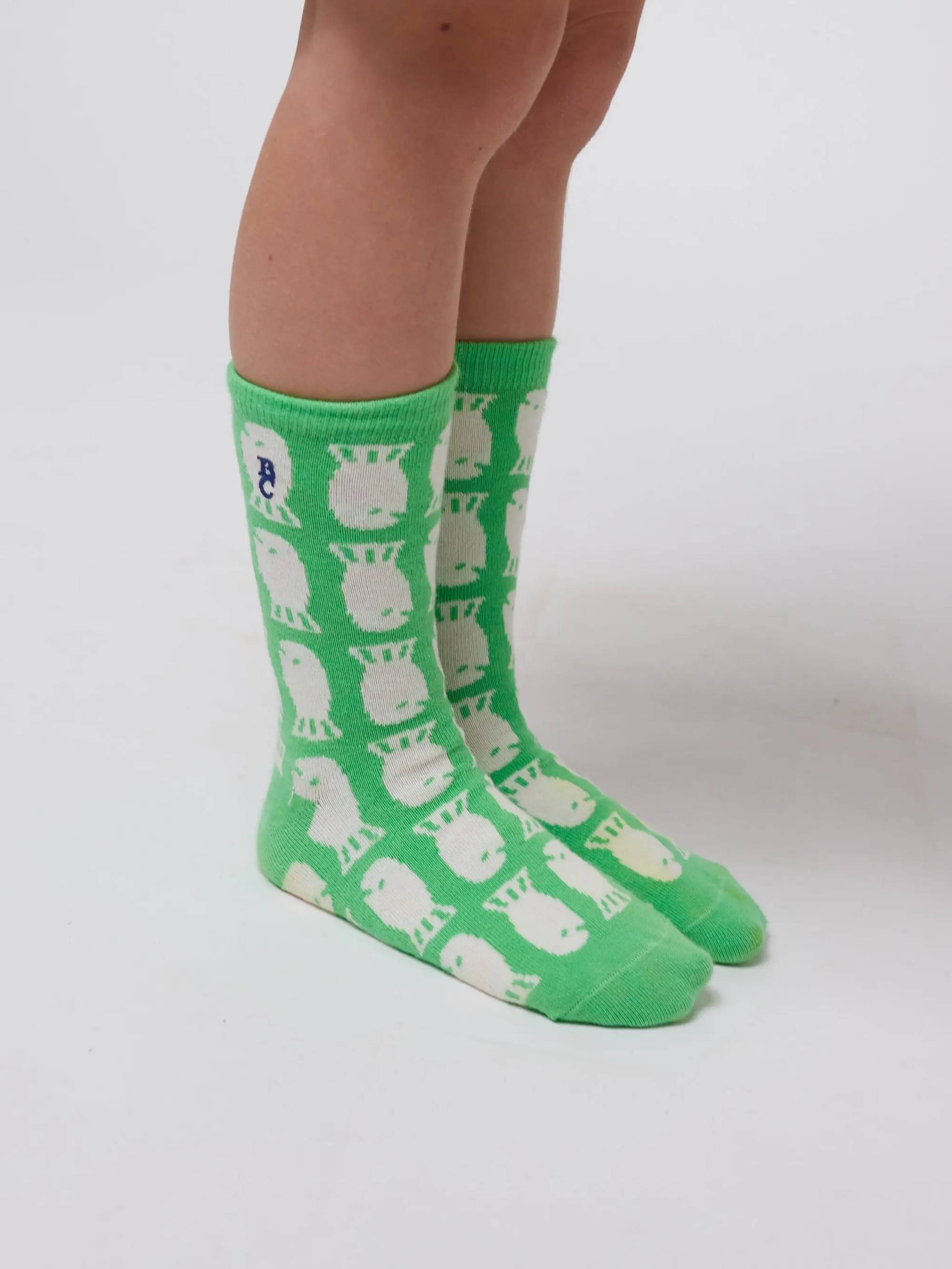 Lange Socken mit Aufschrift „Hungry Squirrel“ für Babys