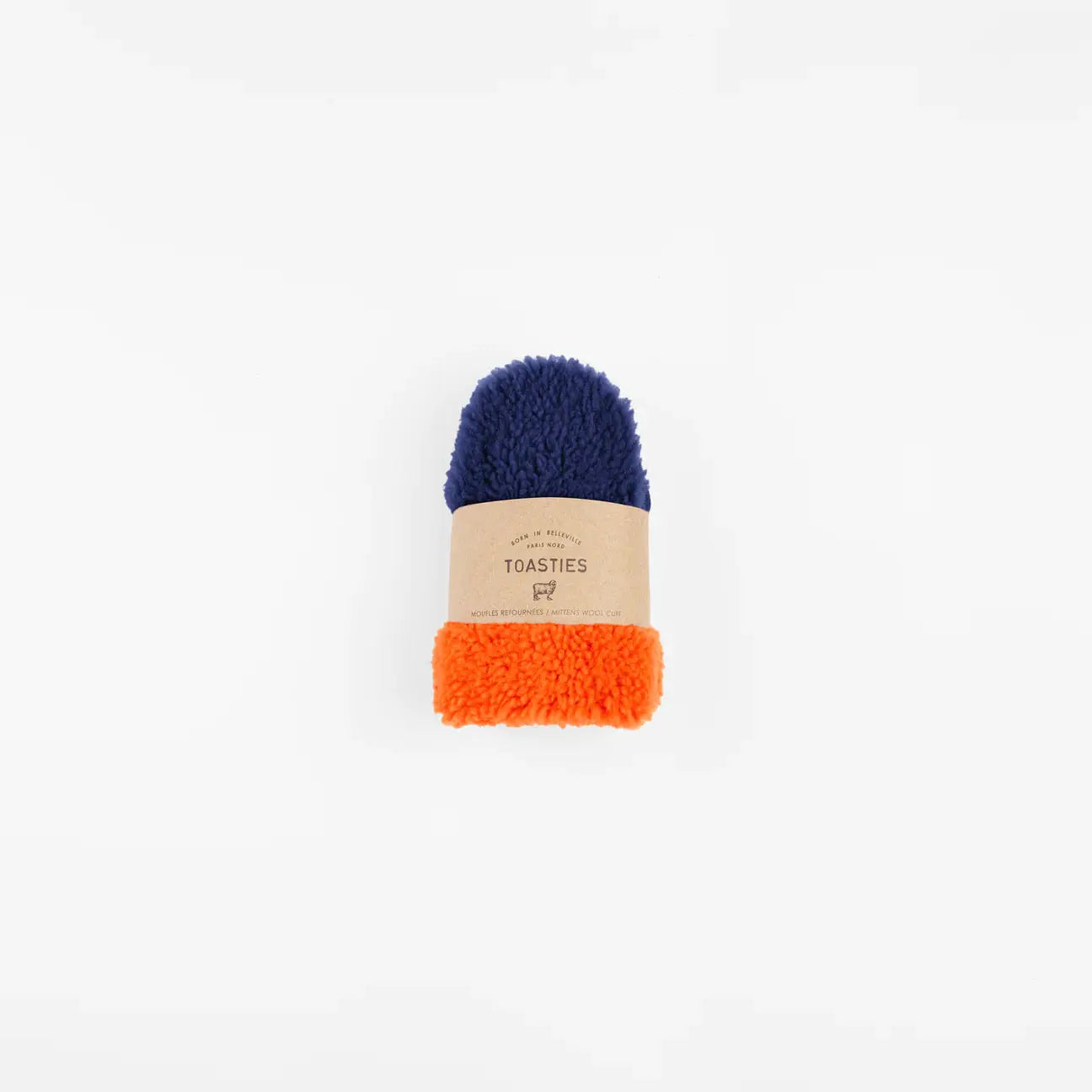 Handschuhe Teddy Schaffell Kinder Indigo/Orange