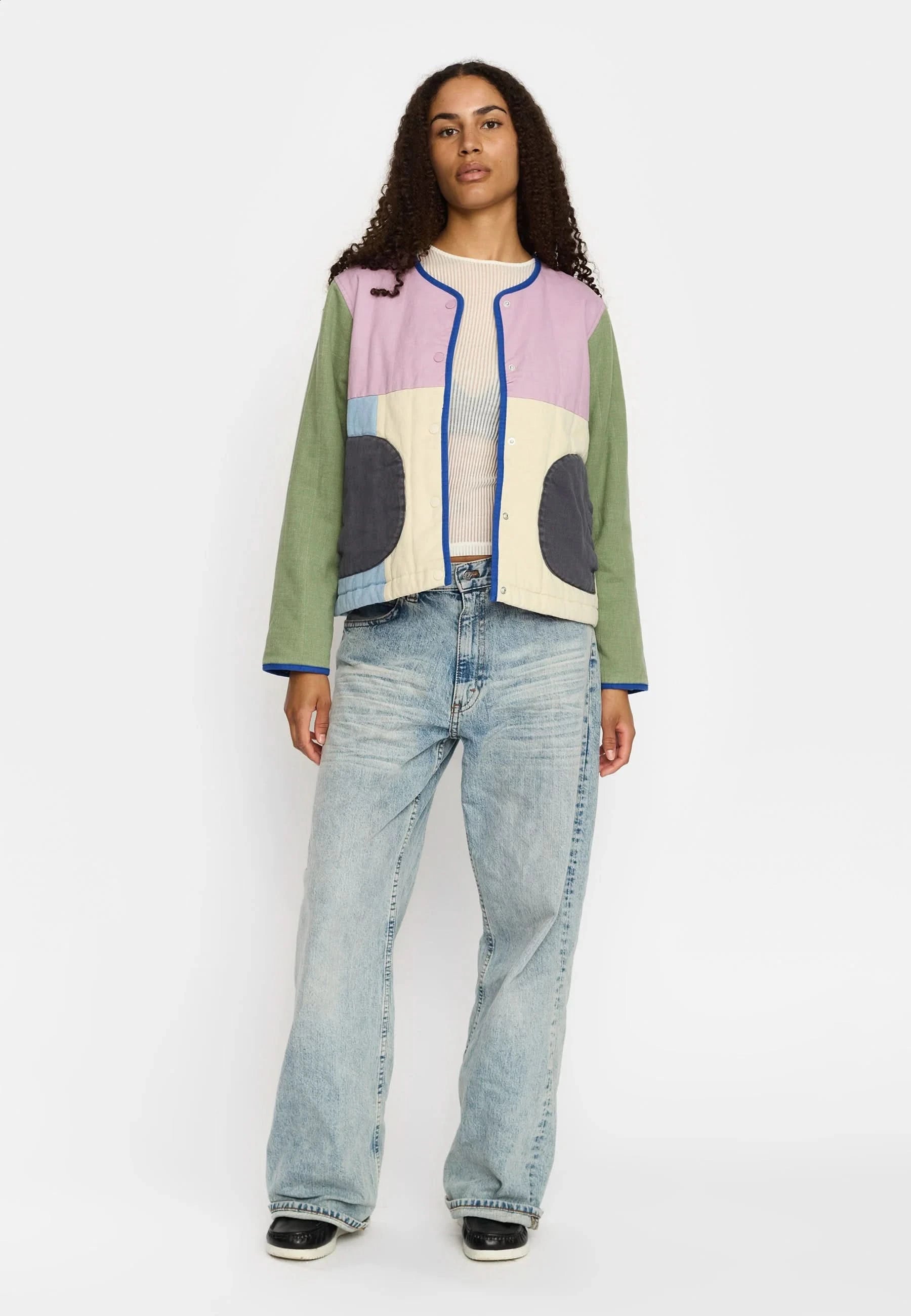 Quilted Block Jacket Lightpurple