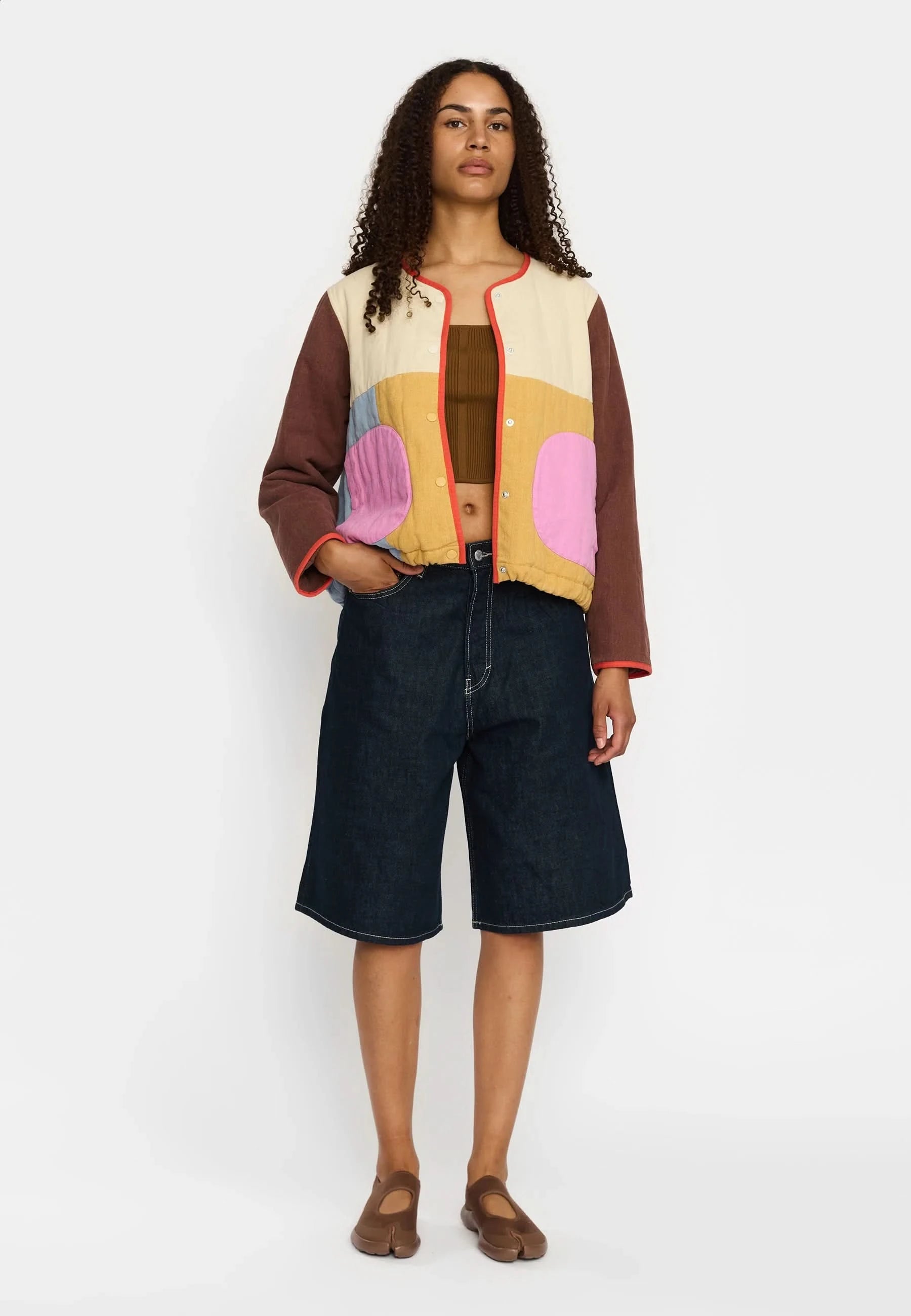 Quilted Block Jacket Offwhite