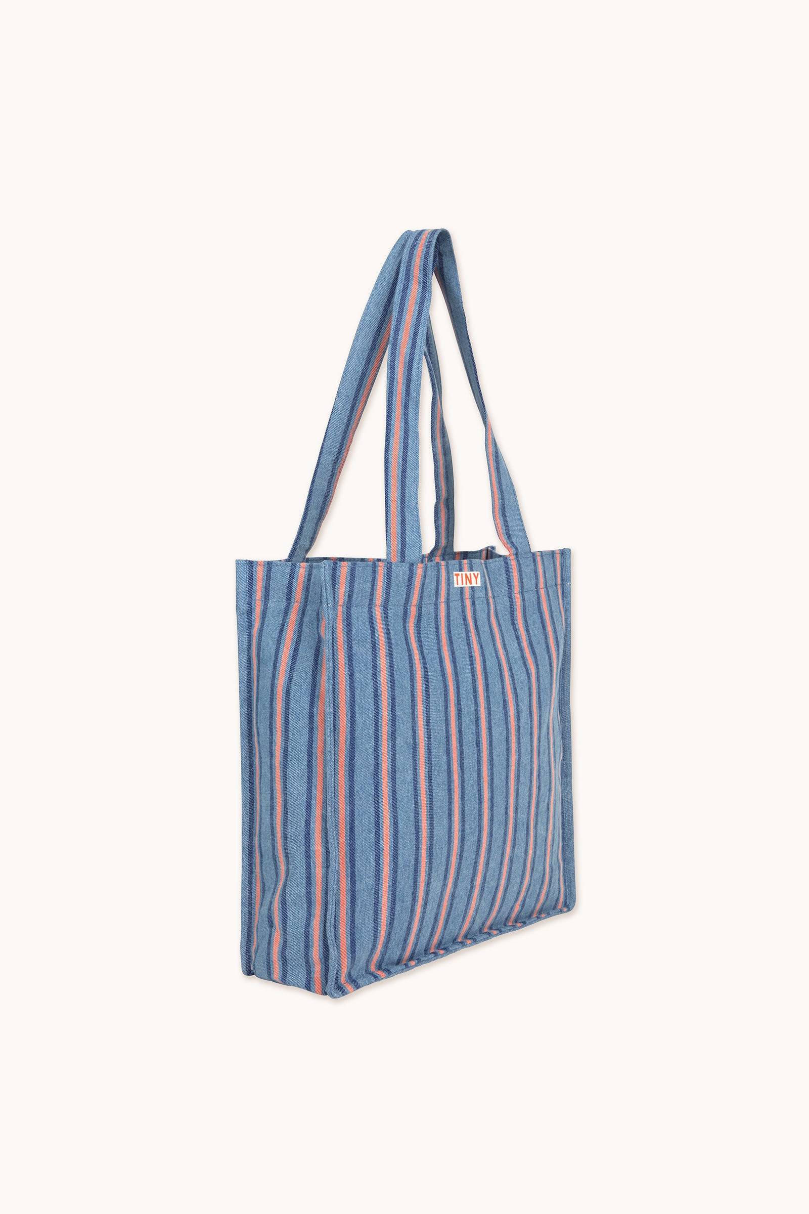 Stripes Denim Tote Bag hellblauer Denim