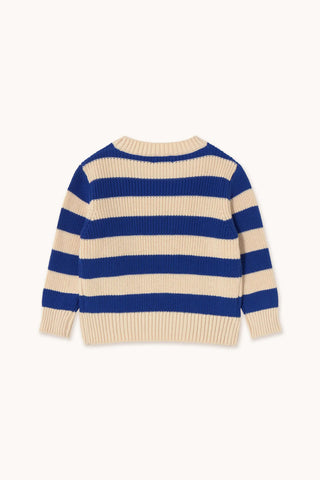 Stripes Knit Sweater light cream/ ultramarine