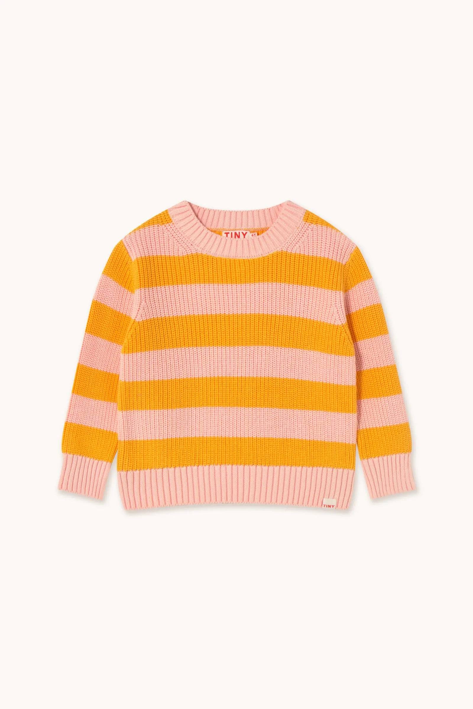 Stripes Knit Sweater yellow/ pastel pink