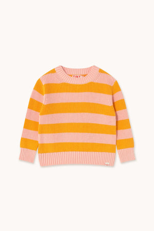 Stripes Knit Sweater yellow/ pastel pink