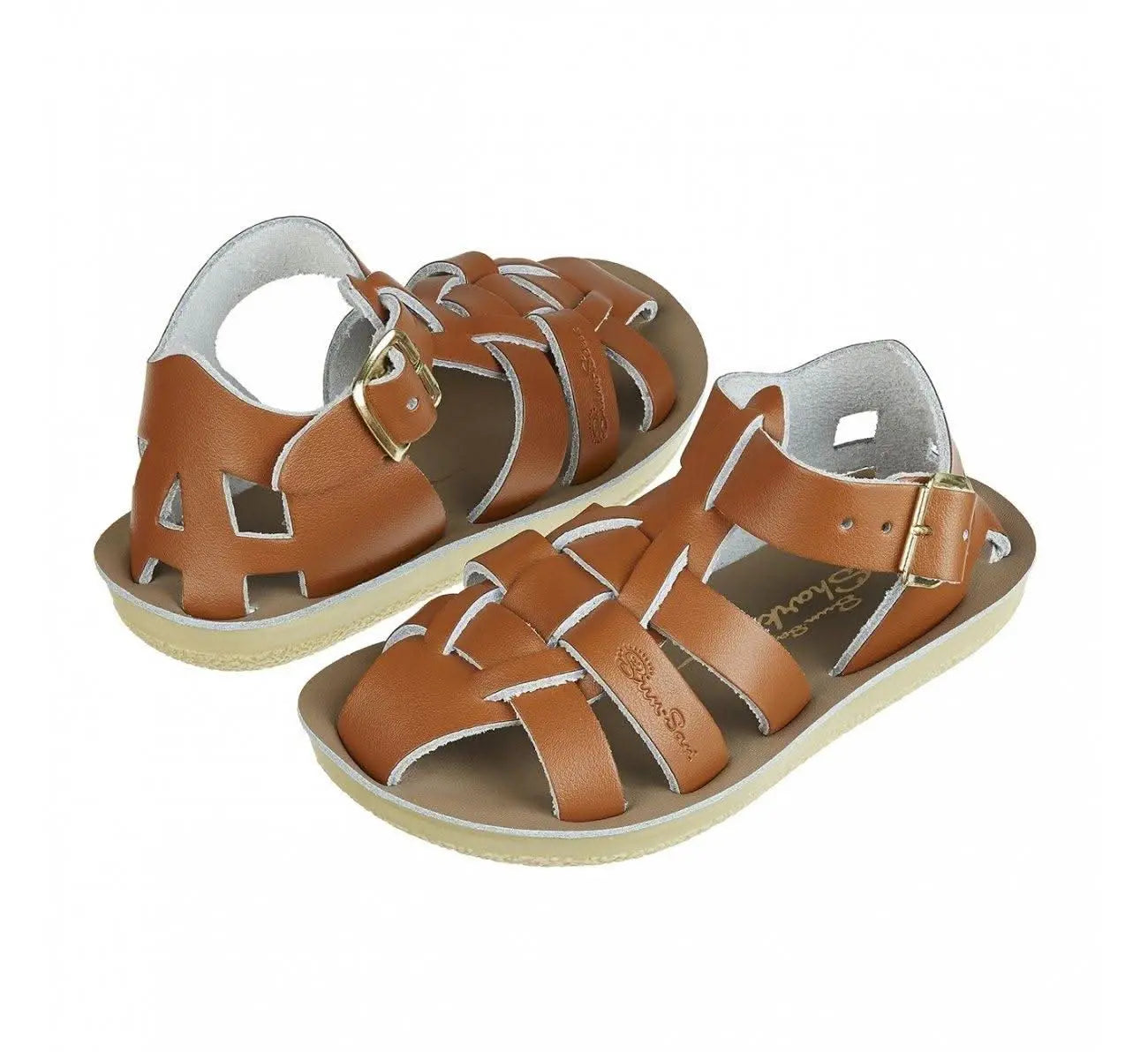 Salt-Water Sandals Shark Swimmer Tan - Zirkuss