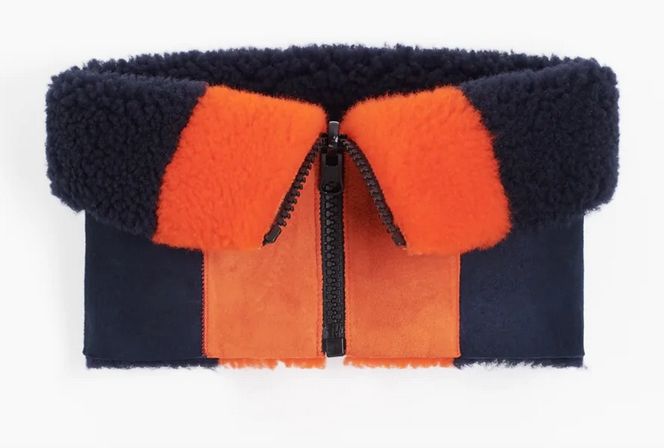 Turtle Neck Collar Navy/Orange