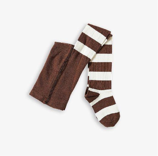 Mini Rodini Tights Stripe Brown - Zirkuss